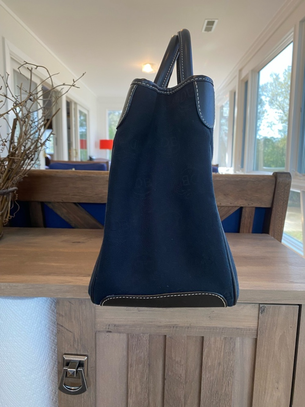 Dooney & Bourke Black Tote with Silver Hardware - Picture 5 of 14